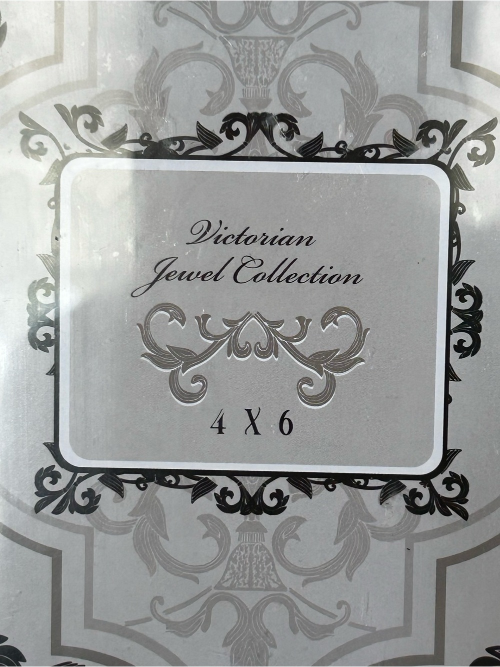 Victorian Jewel Collection 4x6 Picture Frame In Box Silver Black Rhinestone - Picture 2 of 5